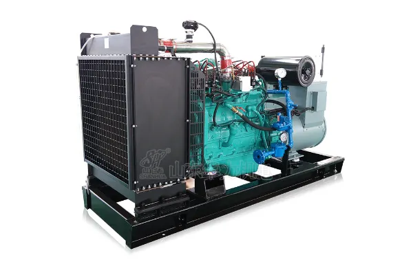 Large industrial diesel generator set in manufacturing facility