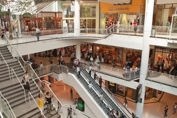 Modern shopping center building