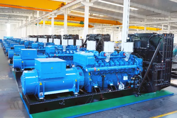 Industrial diesel generator in data center power room