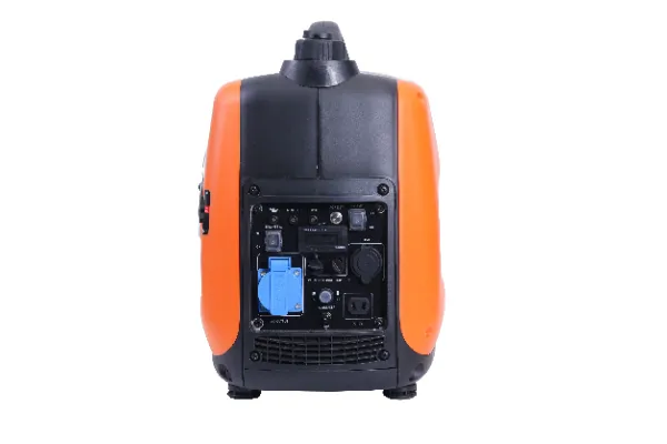 Quiet inverter generator providing backup power outside a residential building